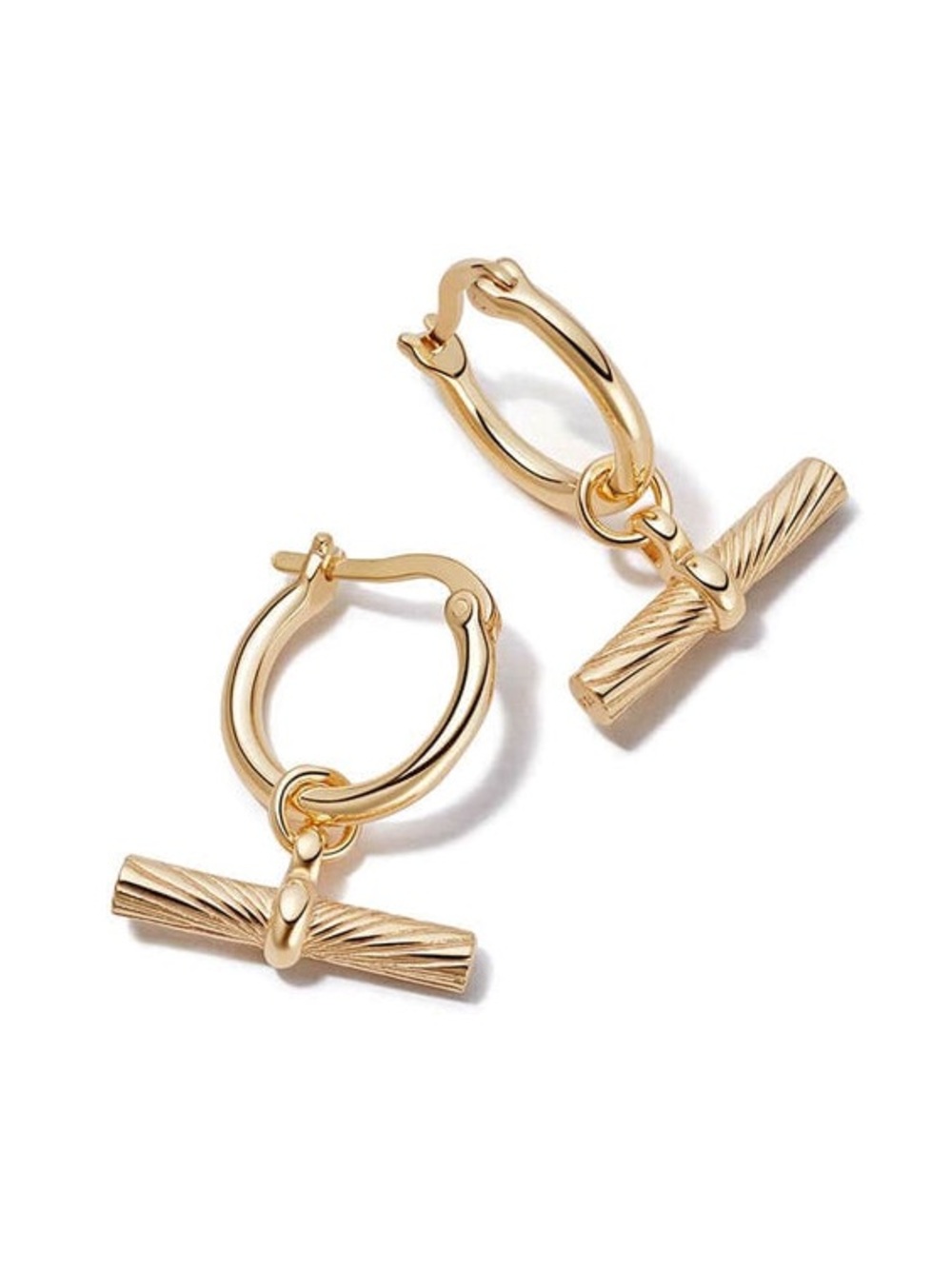 Daisy London Estee Lalonde T Bar Charm Earrings 18CT Gold Plate